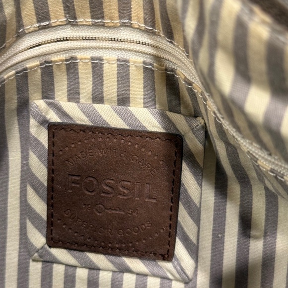 Fossil Vintage Tan and Brown Canvas Tote - Picture 7 of 9